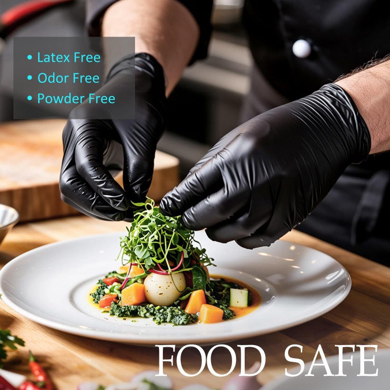 Home Cooking Meals - Disposable Gloves Black Home Nitrile Gloves