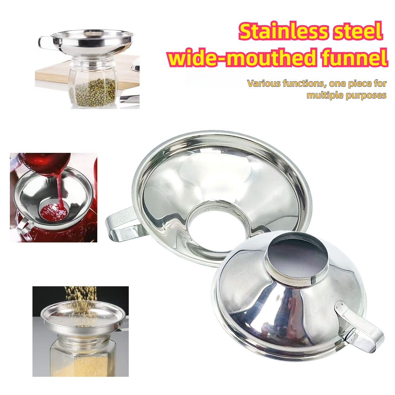 Home Cooking Oil - Premium Stainless Steel Kitchen Funnel Large