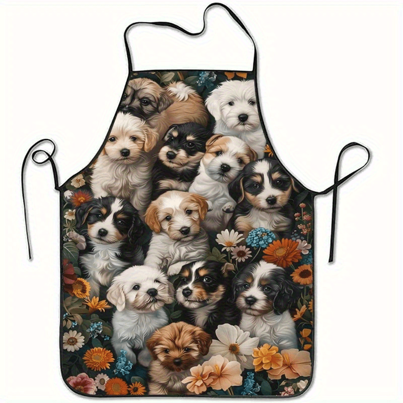 Dog Flower Theme Apron Unisex  - Home Cooking For Dogs recension och pris