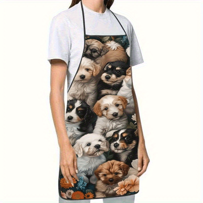 Dog Flower Theme Apron Unisex  - Home Cooking For Dogs recension och pris