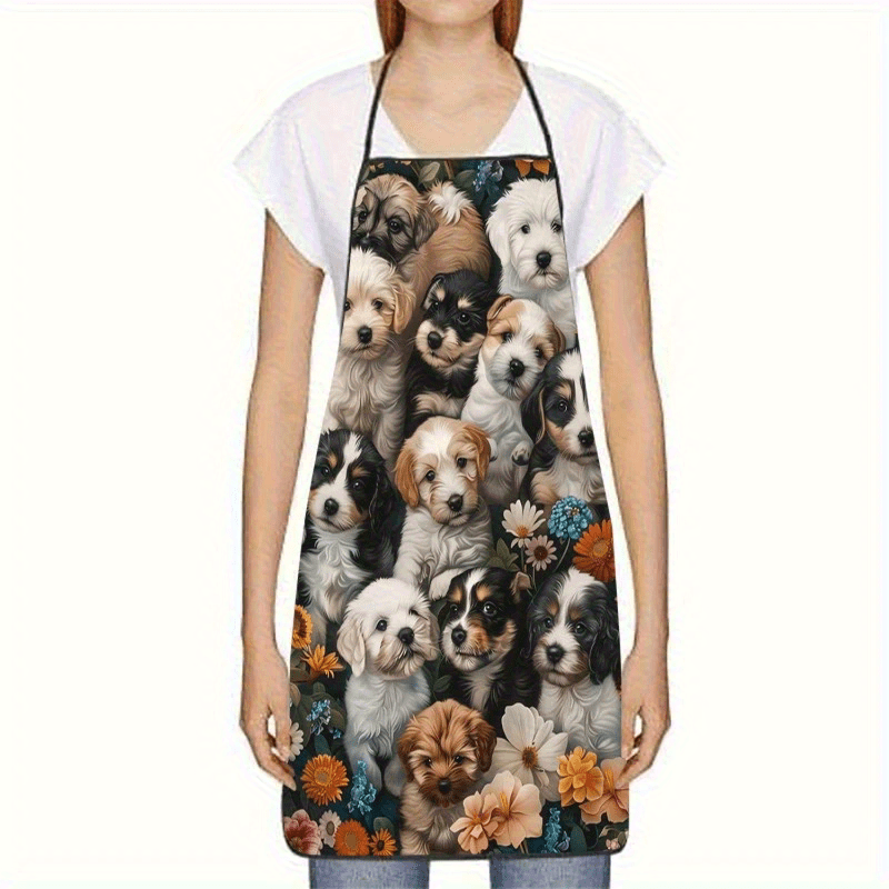Dog Flower Theme Apron Unisex  - Home Cooking For Dogs recension och pris