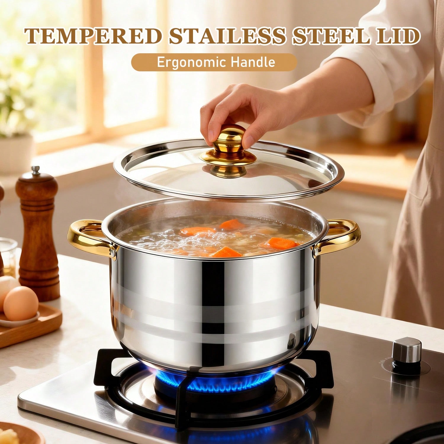 Stainless Steel Pot Set Modern - Home Cooking Meals recension och pris