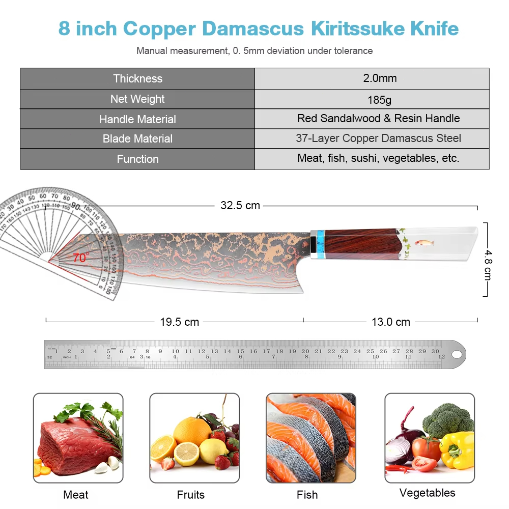 Kiritsuke Chef Knife,8 Inch, 3 - Home Cooking Meals recension och pris